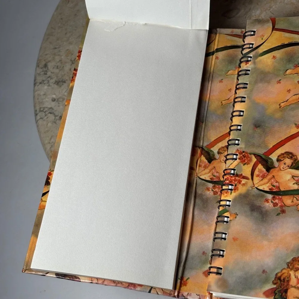 Vintage Cherub Angel Tri-Fold Stationery Set Small Multi Renaissance Print
